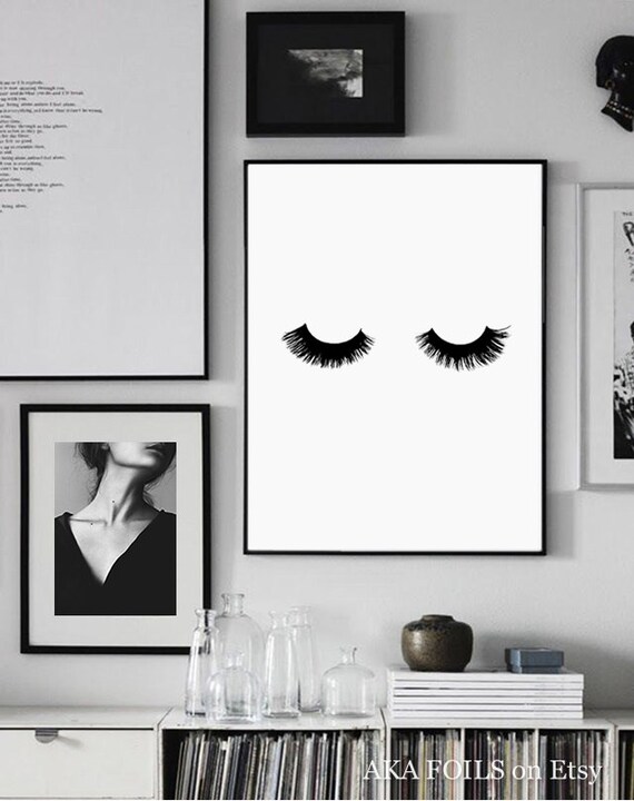 Fashion Wall Art Minimalist Poster Eye Lashes Fashion Print Wall Decor Gossip Girl Fashion Prints Bedroom Decor Gallery Wall Art