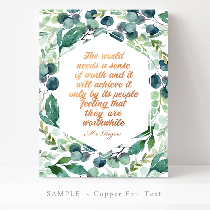 Social Worker Gift Inspirational Quote Social Work Office Decor Mr Rogers Quote Floral Typography Print, Therapist Gift Motivational Art image 6