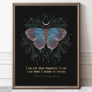 Carl Jung Quote Print in Gold – Mental Health Poster, Therapist Office Decor, Psychology Wall Art, Therapy Art Framed