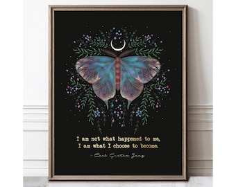 Carl Jung Quote Print in Gold – Mental Health Poster, Therapist Office Decor, Psychology Wall Art, Therapy Art Framed