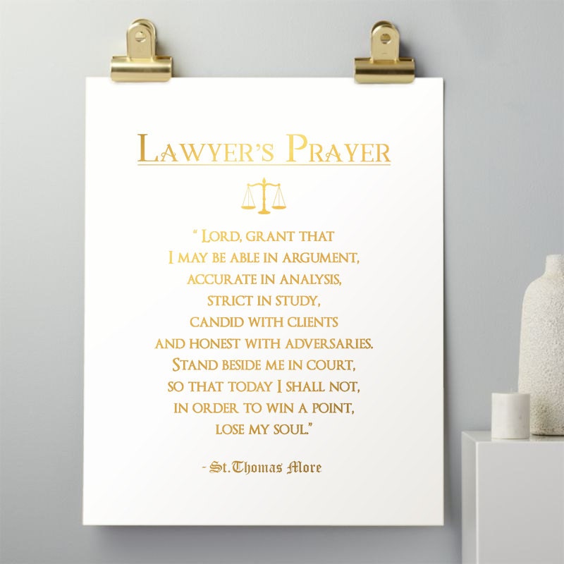 Lawyer Gift Gifts for Lawyers Real Gold Foil Print Etsy