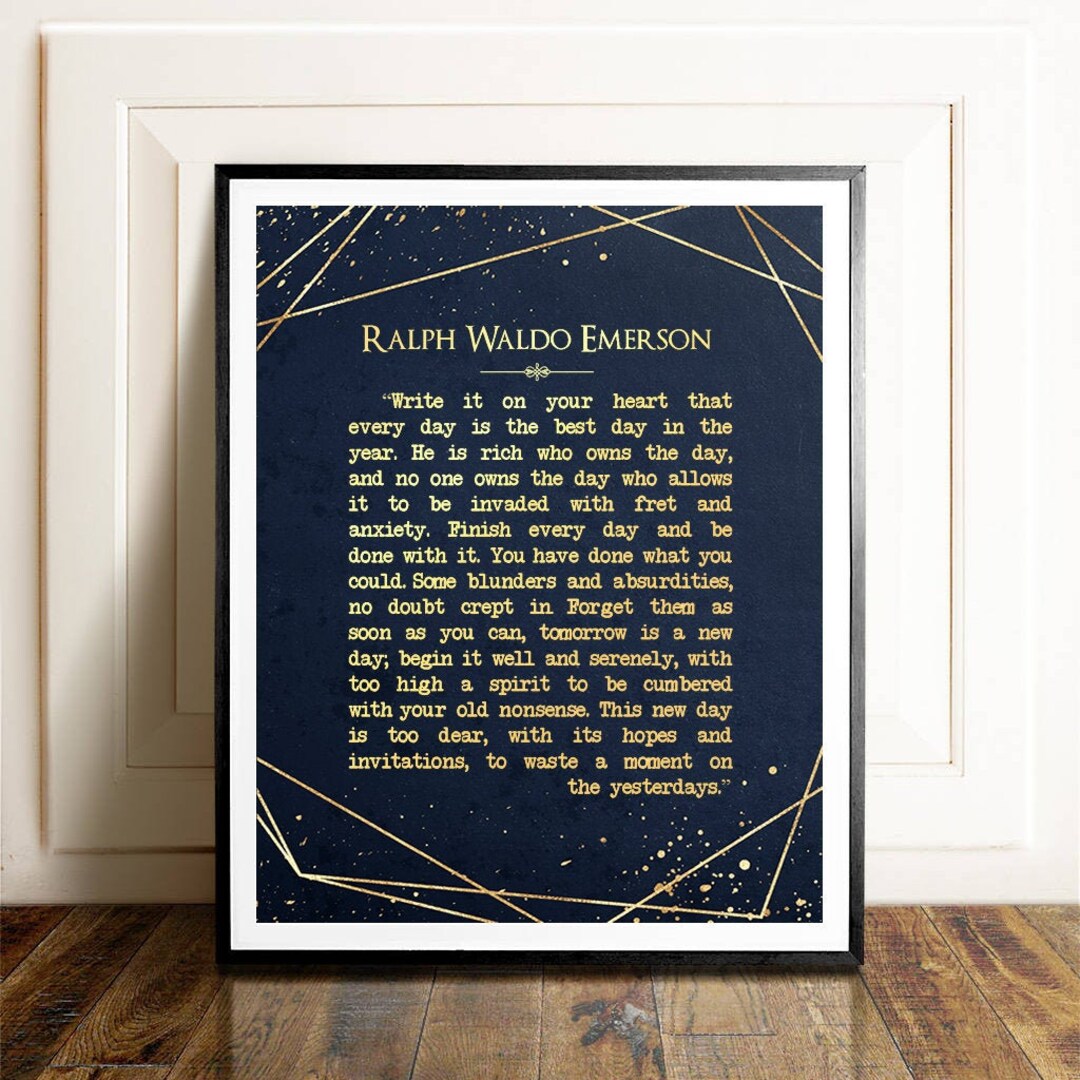 Ralph Waldo Emerson Quote Foil Art Print: Inspirational Decor - Etsy