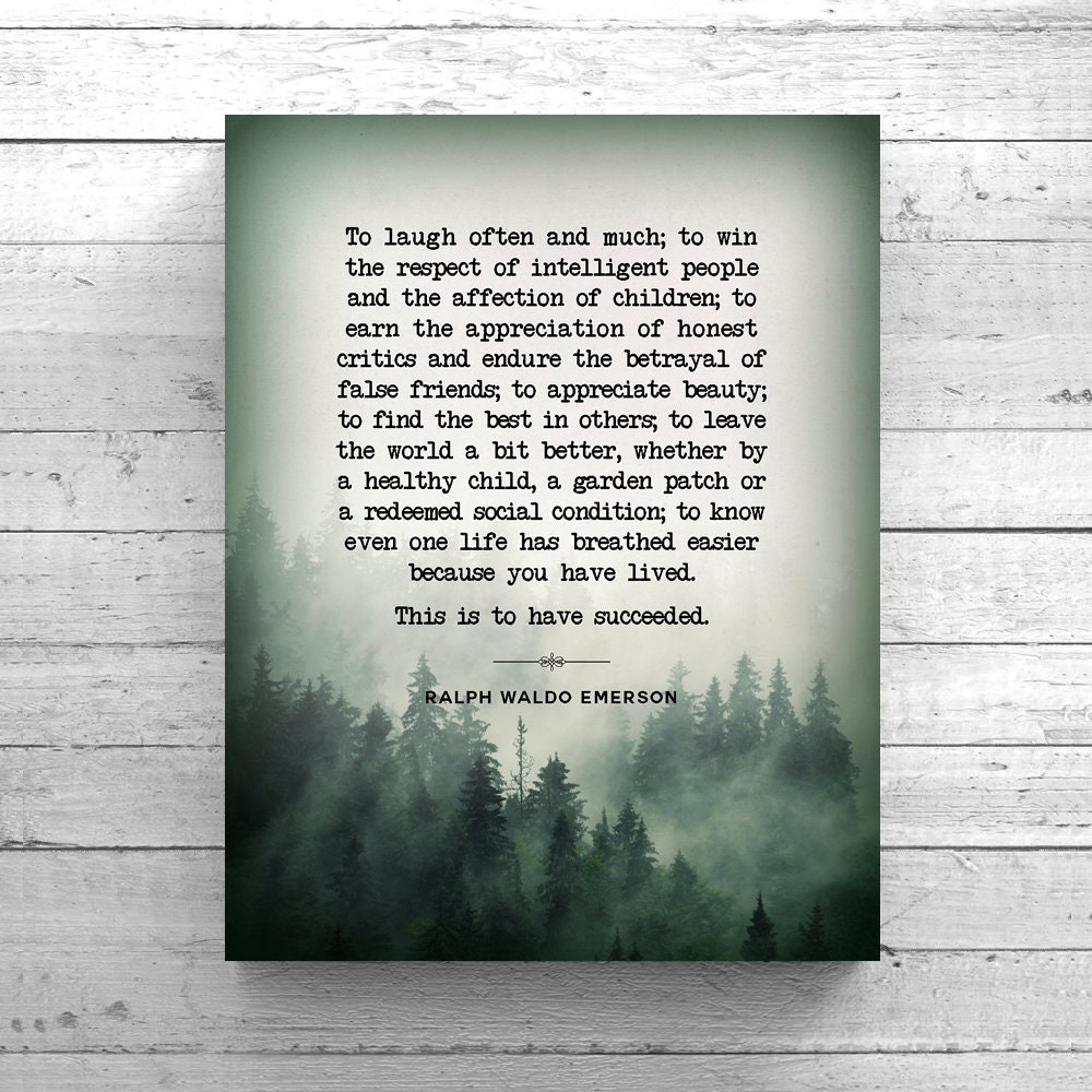 Ralph Waldo Emerson Quote Print – Inspirational Wall Art - Etsy
