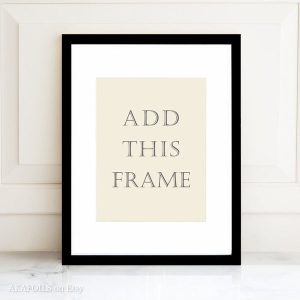 Add a Frame | Large 14 x 17" Frame | Deluxe Black Wood Framing with Glass & Matting | FRAME ONLY! - Must be Purchased Together with Print