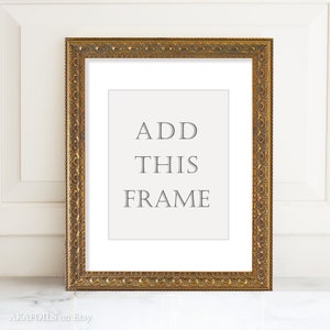 Add a Frame | 13 x 16&quot; Frame | Dark Antique Gold Wood Framing with Glass & Matting | FRAME ONLY! - Must be Purchased Together with Print