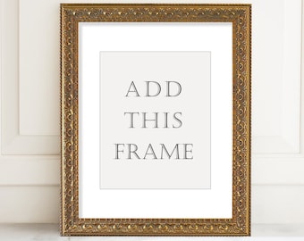 Add a Frame | 13 x 16" Frame | Dark Antique Gold Wood Framing with Glass & Matting | FRAME ONLY! - Must be Purchased Together with Print