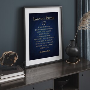Lawyer Gift Gifts for Lawyers Real Gold Foil Print Lawyer's Prayer by Sir Thomas More Law Student Gift Law School Graduation Gift image 2