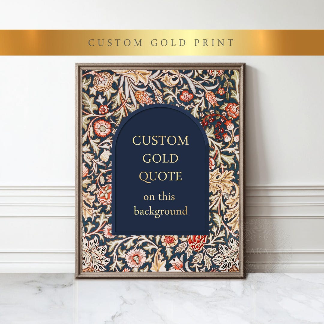 Custom Quote Print With Gold Text β Personalized Favourite Saying ...