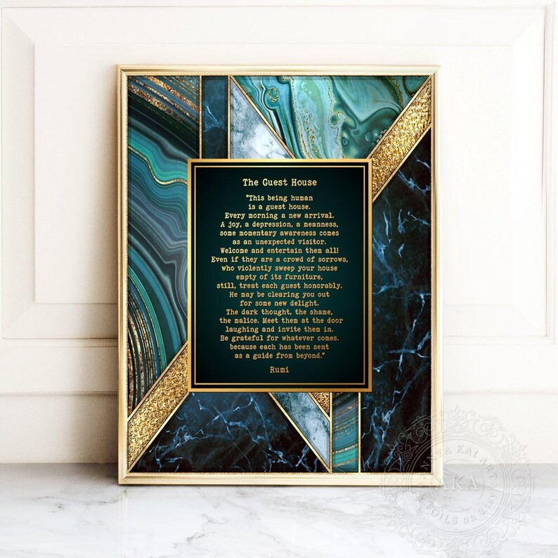 The guest house by rumi gold metal art print housewarming etsy