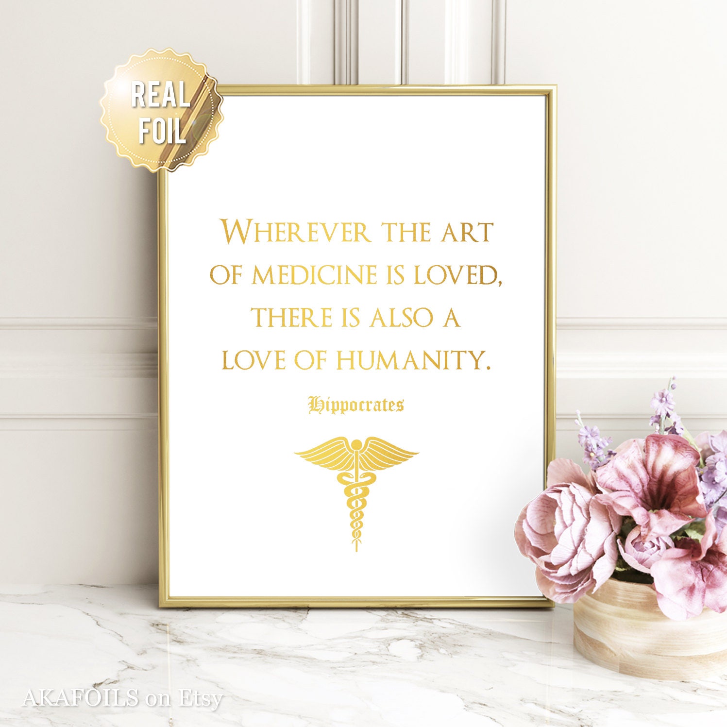 foil・Aesthetic Consultation Gift for Doctor - Gold Foil Print - Wherever the Art of