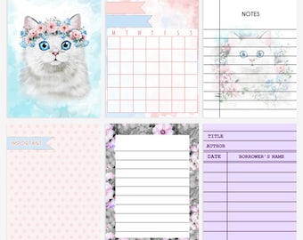 Printable Journaling cards, 3x4 pocket cards for Scrapbooking, Project Life inspired cards, planner inserts, Printable notes page/lists/cats