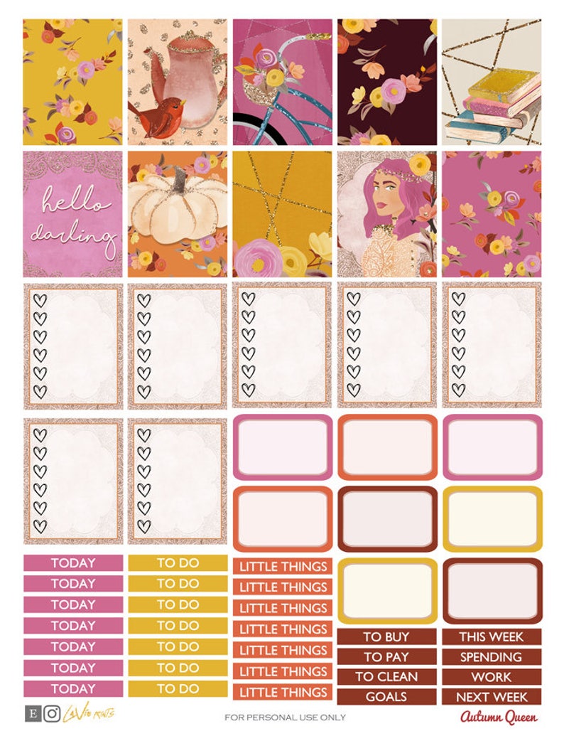 fall planner stickers printable weekly kit autumn stickers etsy