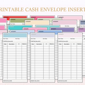 Pastel Rainbow Budget Tracker Printable: Cash Envelope Inserts (A4/A5/US Letter PDF)