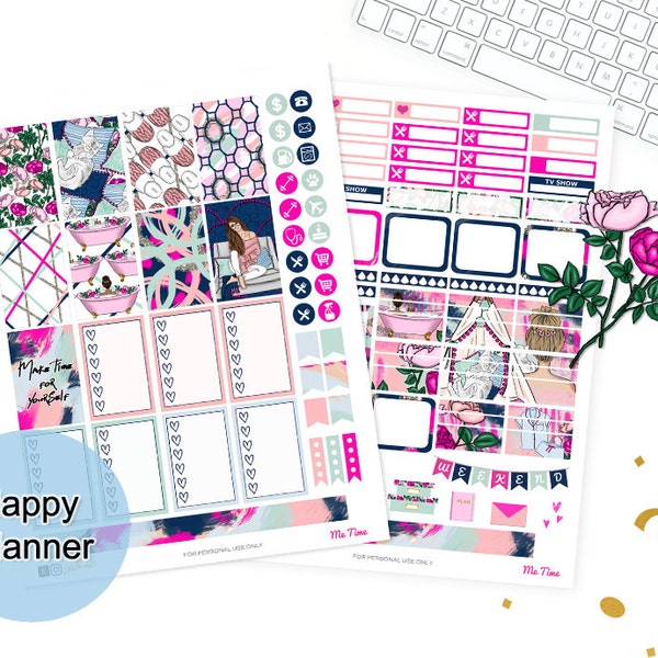 Fashion girl stickers, Happy Planner stickers, Printable Mambi Weekly kit, Glam girly planner, Lavieprints, spring planner mambi, THP, trend