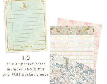Printable Junk Journal Cards, Printable Journaling Cards