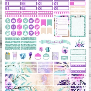 Printable Planner Stickers, Fits Erin Condren Planner, Watercolor ...