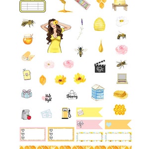 Honey Bee Weekly Kit Printable Planner Stickers Planner Girl - Etsy