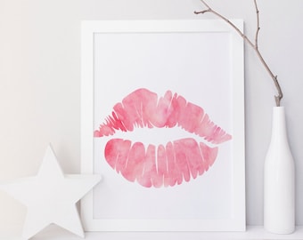 Lippen Wandkunst, Lippenstift Kunst, Lippenschild, Party Print, Lipsense Print, Beauty Art Print, Modedruck, druckbare Wandkunst, chic, Sofortdruck