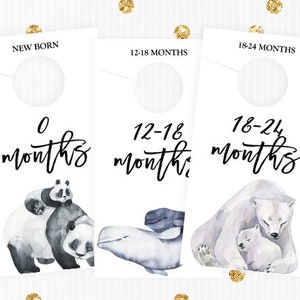 Nursery Closet Dividers, Arctic Animals Closet Dividers, Printable Closet Dividers, Closet Organizer, Printable Animal Nursery Dividers