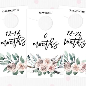 Nursery Closet Dividers, boho Closet Dividers, Printable Closet Dividers, Closet Organizer, Printable floral Nursery Dividers