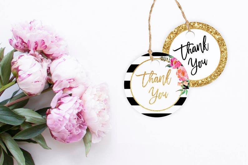 Thank You Tags Printable Round Tags Party Printables Cut - Etsy UK