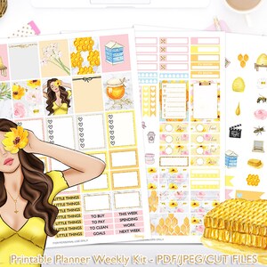 Honey Bee Weekly Kit Printable Planner Stickers Planner Girl - Etsy
