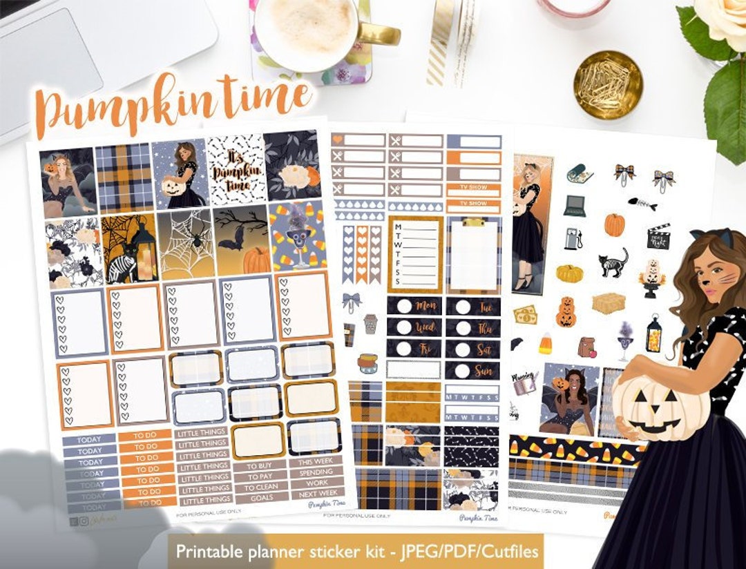 Halloween Printable Planner Stickers/weekly Kit for Erin Condren ...