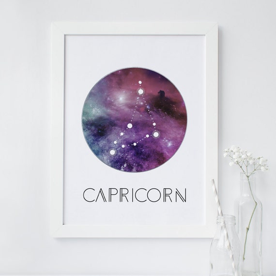 Printable Capricorn Constellation Wall Art Zodiac Art Print | Etsy