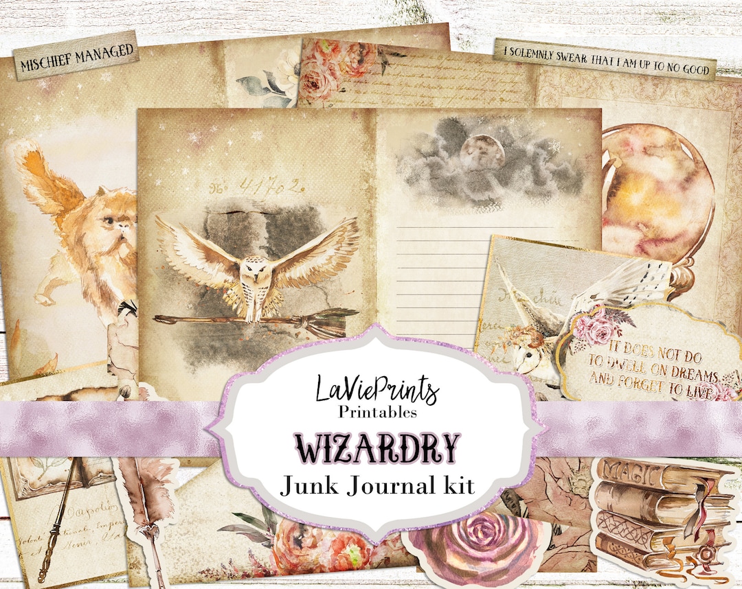 Wizard Magic Junk Journal Kit: Printable Ephemera (digital Download) - Etsy