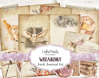 Wizard Magic Junk Journal Kit: Printable Ephemera (Digital Download)
