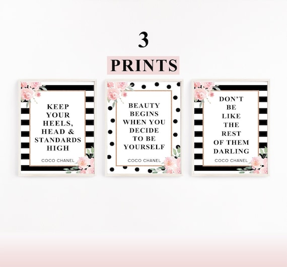 Buy Coco Chanel Set of 3 Printable Wall Art Chanel Quote Fashion Online in  India 