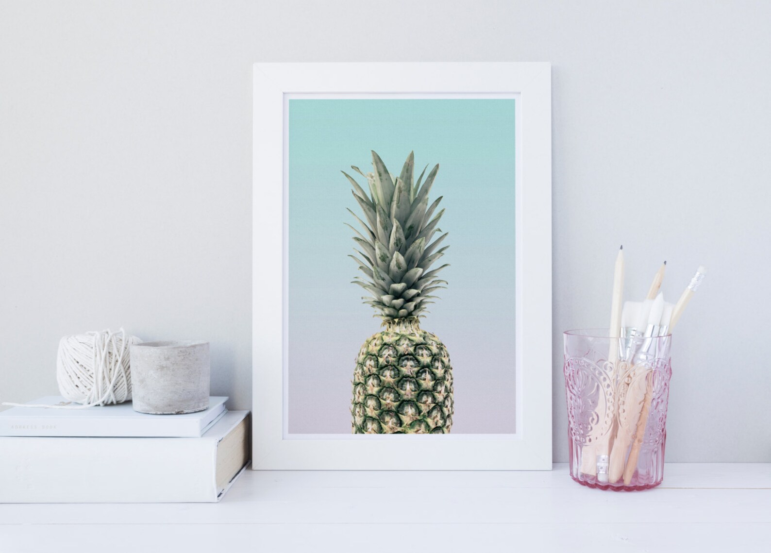 Pineapple Wall Art Pineapple Wall Art Tropical Print Fruit Etsy