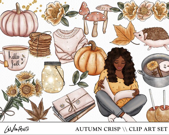 Fall Fashion Clipart Set: Hand-Drawn Autumn Elements (Digital Download)