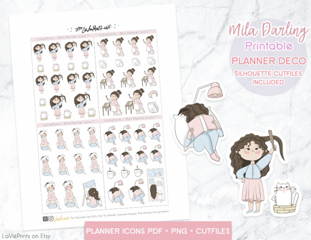 Printable Deco Planner Stickers, Stickers for Erin Condren Lifeplanner ...