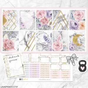 Printable Marble Planner Weekly Kit Stickers/ Geometric Planner ...