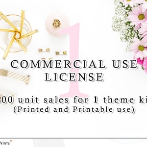 Licencia comercial para 1 kit temático, pequeño uso comercial, 500 ventas, imágenes prediseñadas digitales, papel con patrones, imágenes prediseñadas para reventa, pegatinas para planificadores