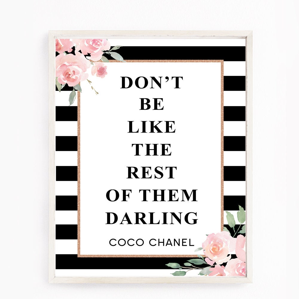 Coco Chanel Set of 3 Printable Wall Art Chanel Quote Fashion 