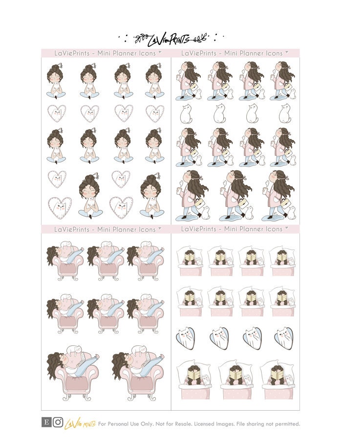 Me Time Printable Stickers for Erin Condren with Silhouette | Etsy
