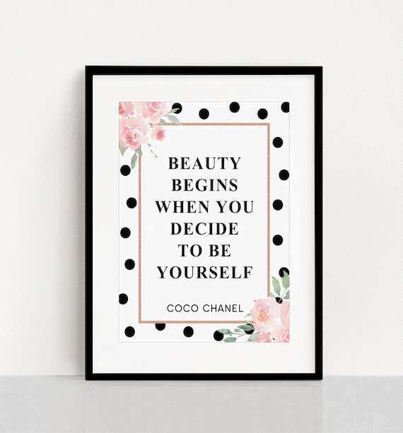 Coco Chanel quote free printable - Timetobe - Free printables nursery,  wedding and motivation