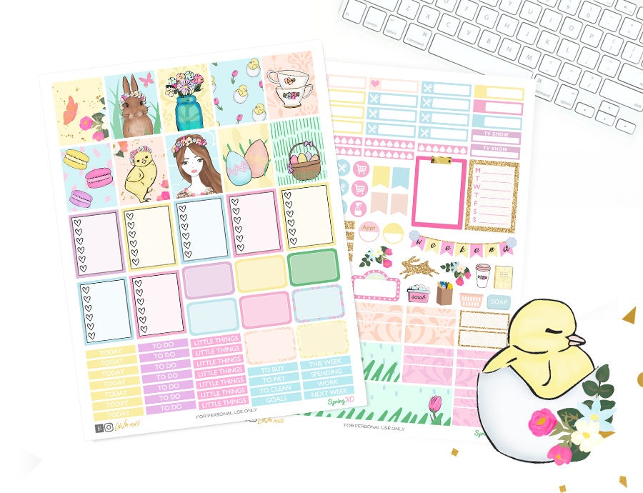 Colourful printable diary stickers – makeandtell