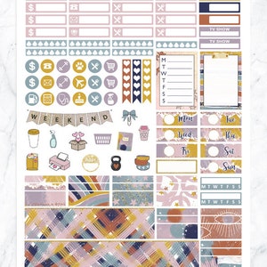Boho Printable Planner Stickers, Weekly Kit for Erin Condren Planner ...