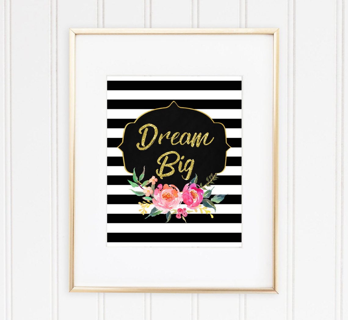 Dream Big Wall Art Printable Dream Big Quote Wall Decor | Etsy