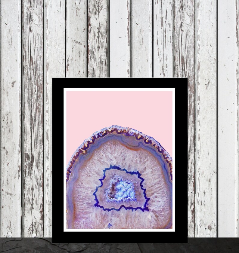 Geode Wall Art Geode Print Purple Geode Crystal Print Etsy