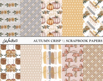 Autumn Scrapbook Paper: Fall Seamless Patterns (Digital Download)