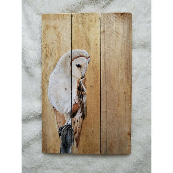 Barn Owl Art Pallet Wall Art Painted Wood Pallet Reclaimed Etsy