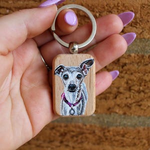 Hand-Painted Wooden Pet Keychain, Custom Portrait on Wood, Personalized Dog or Cat Gift Accessory zdjęcie 11