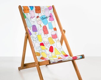 Deckchair: Concrete Sketchbook street art/illustration artist collaboration with Droog79, limited edition, luxury, folding chair.