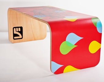 Illuskate Table - Side table, Coffee Table, Console or bench, a truely flexible bit of skateboard inspired furniture. ( Art by Droog79)