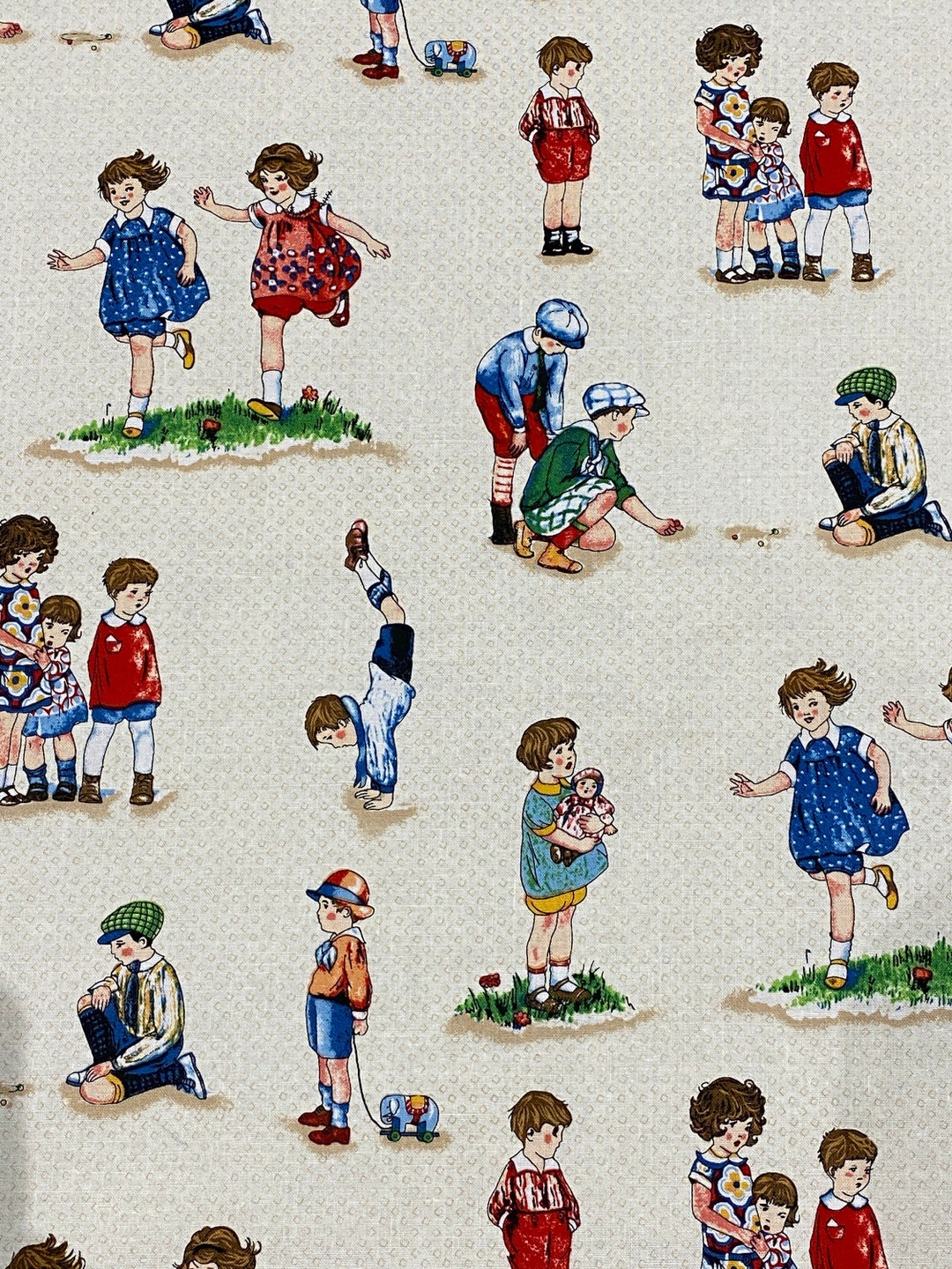 Michael Miller Recess Cotton Fabric C-639 Children Playing Outside ...