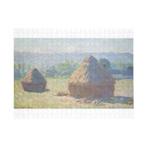 Monet Haystacks Jigsaw Puzzle, Fine Art Puzzle, Museum Exhibition Puzzle, Gift for Art Lover, Mothers Day Gift